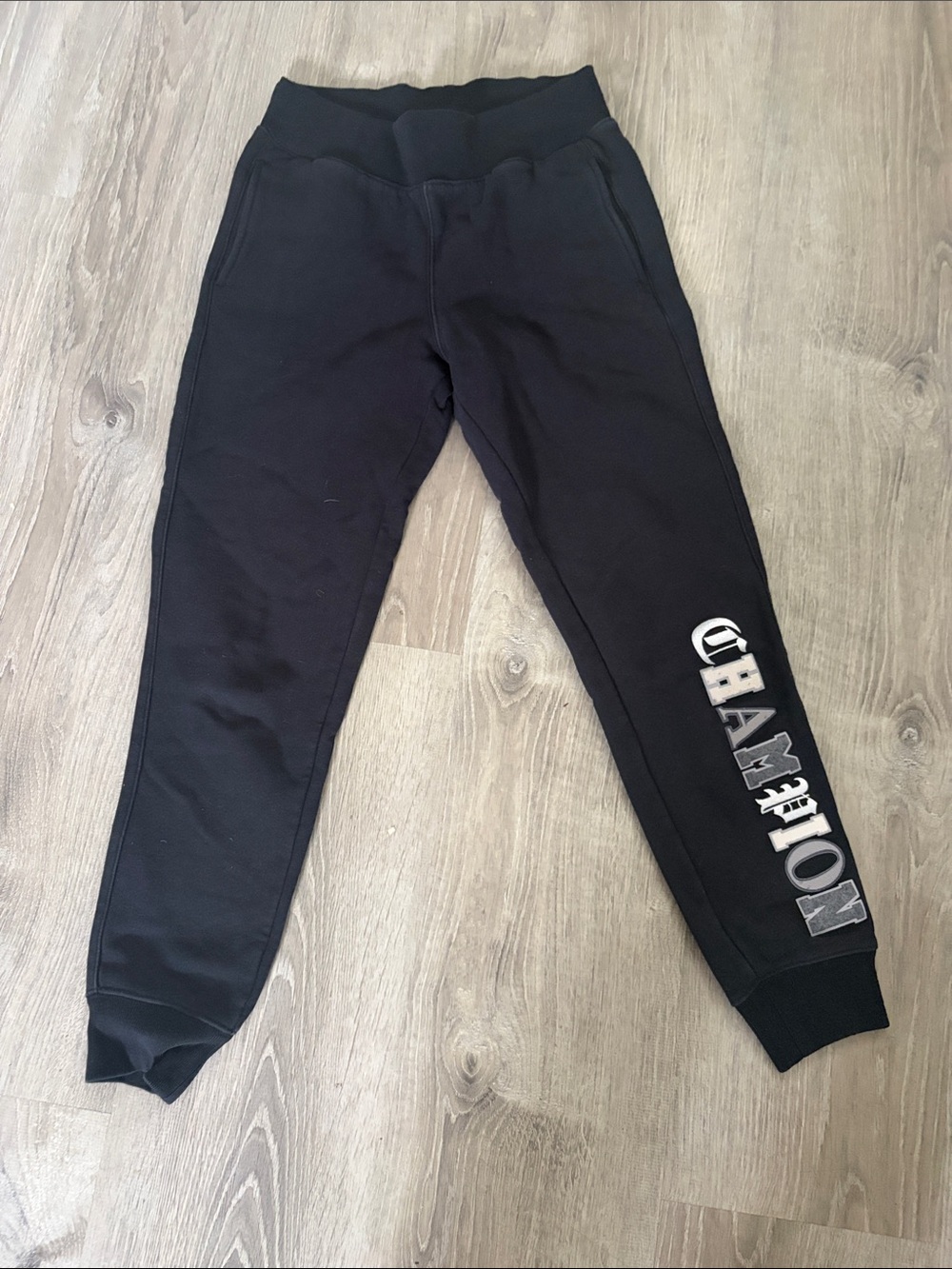 Champion Black Jogger Sweatpants with Side Logo